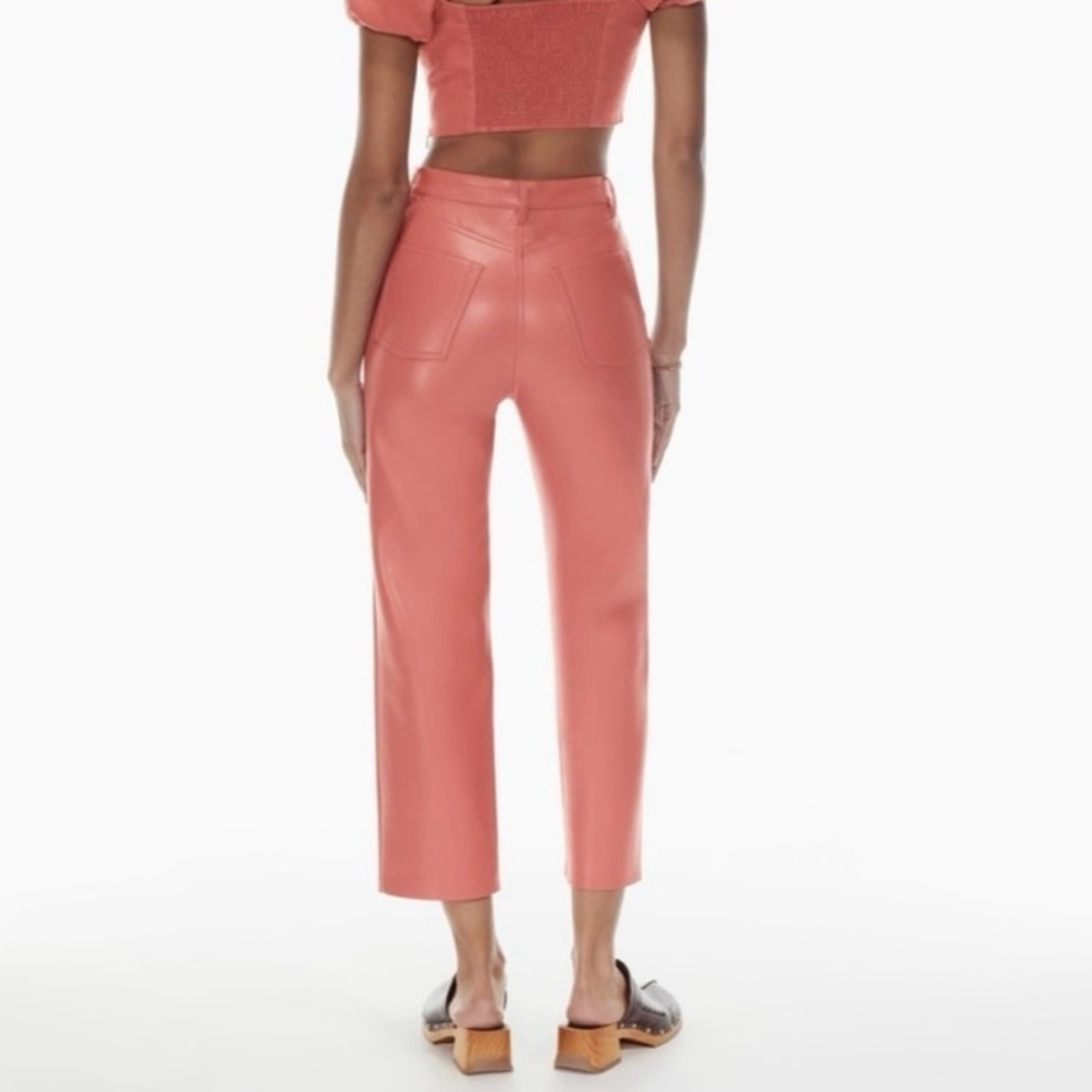 Wilfred The Melina™ Cropped Pant Size 2 Warm Sienna Red Vegan Leather - Picture 2 of 10